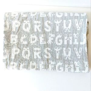 Alphabet Monsters Jaquard Coverlet Peacock Alley Grey‎ & White 28x40 Blanket
